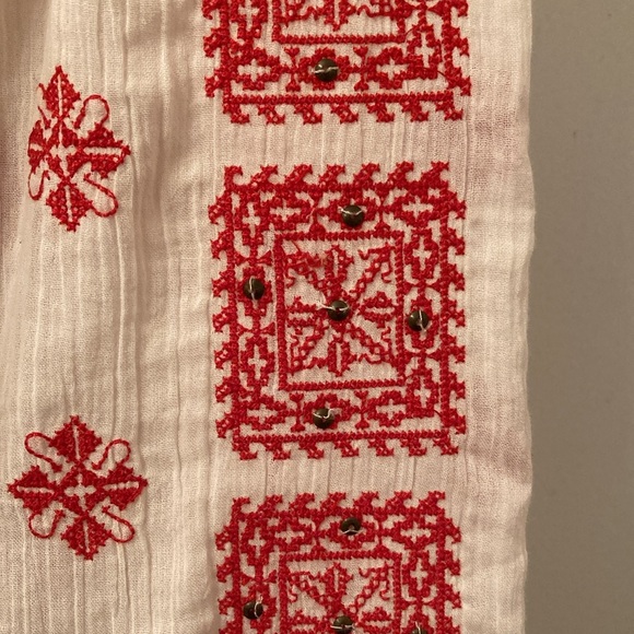 NWOT Joie white & red embroidered boho top - Picture 10 of 11